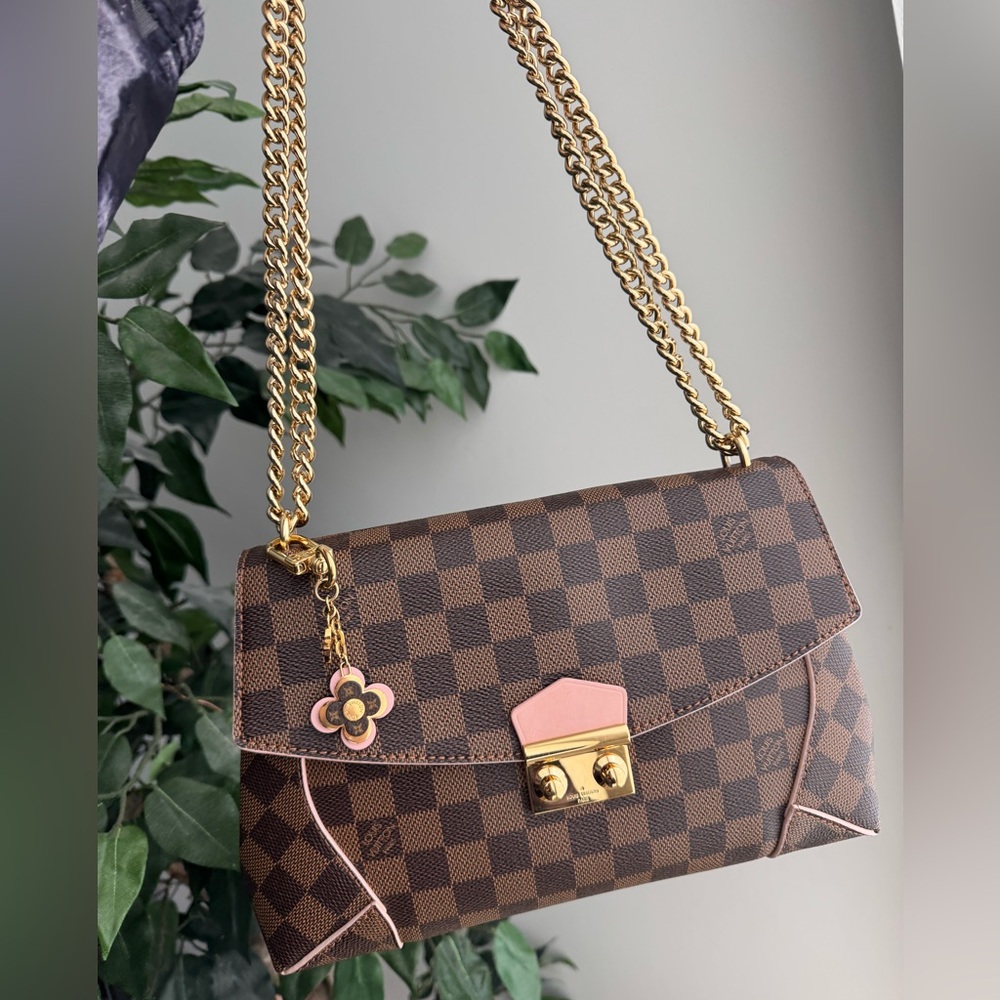 NFS Louis Vuitton Caissa Damier Ebene Shoulder/Crossbody, Ballet Pink Interior